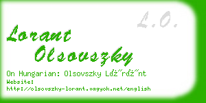 lorant olsovszky business card